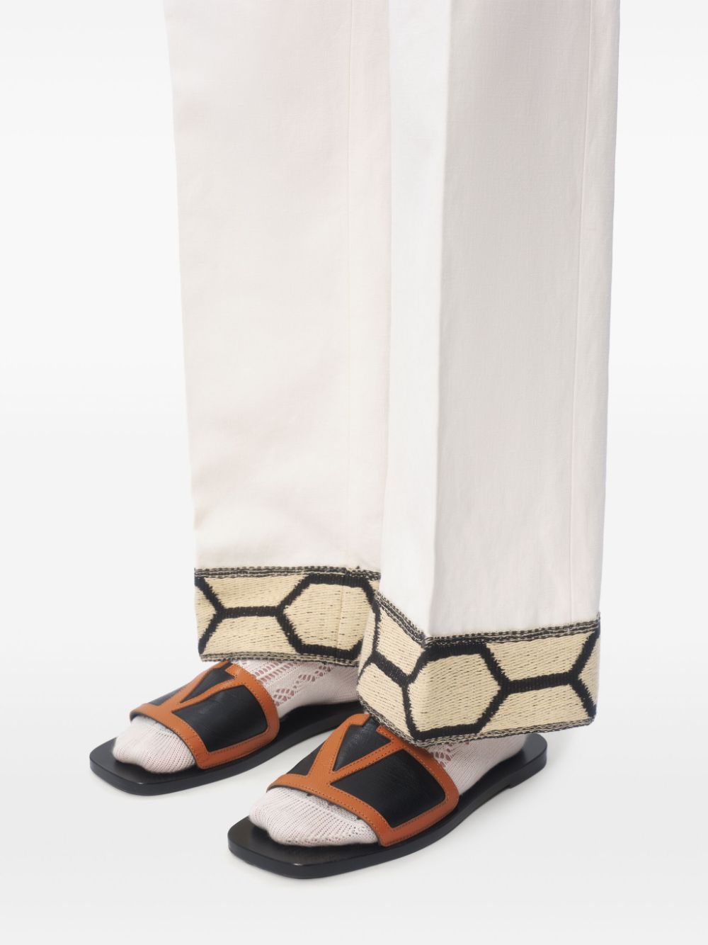 Valentino Garavani Viva Superstar Leather Slide Sandals - Black