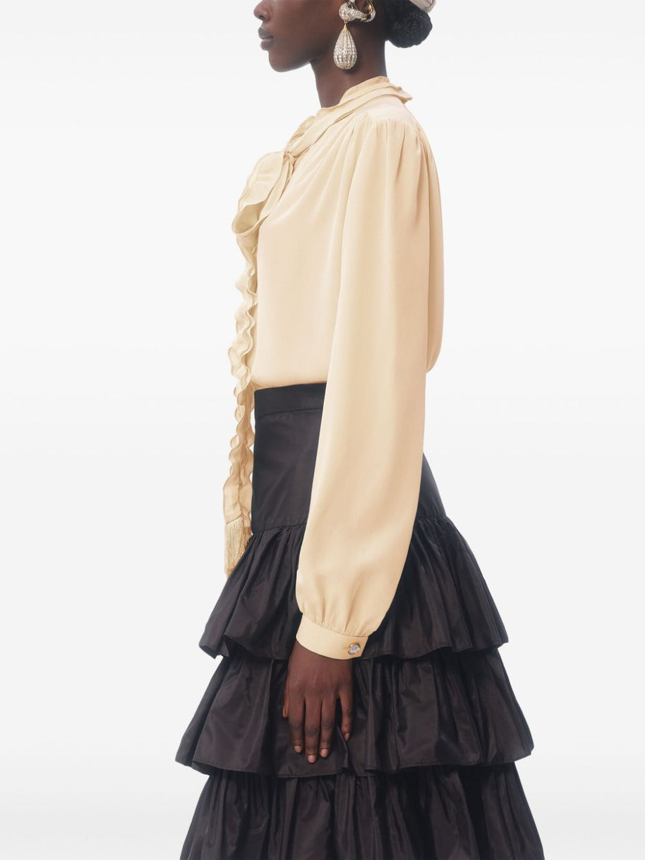 Valentino Silk Blouse In Beige