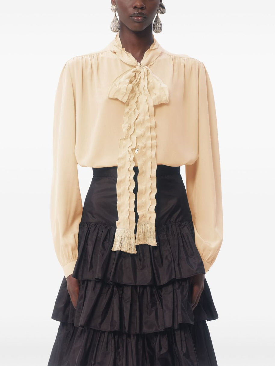Valentino Silk Blouse In Beige