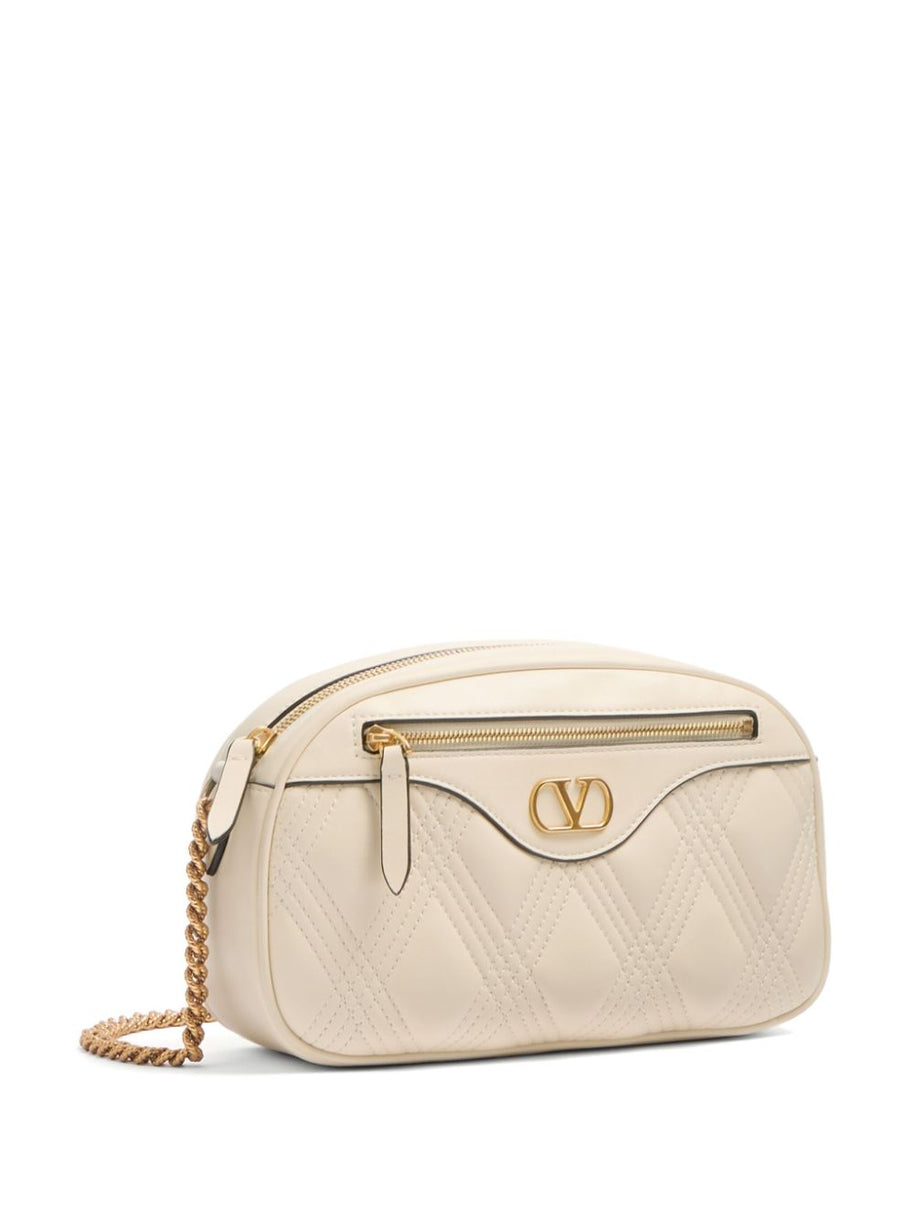 Valentino Garavani Quiltie 67 Leather Camera Bag - White