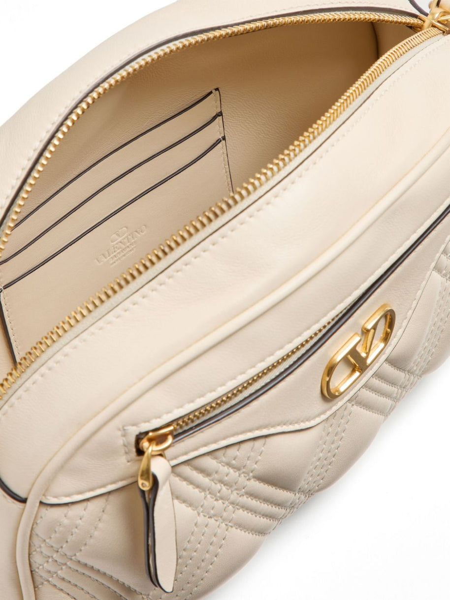 Valentino Garavani Quiltie 67 Leather Camera Bag - White