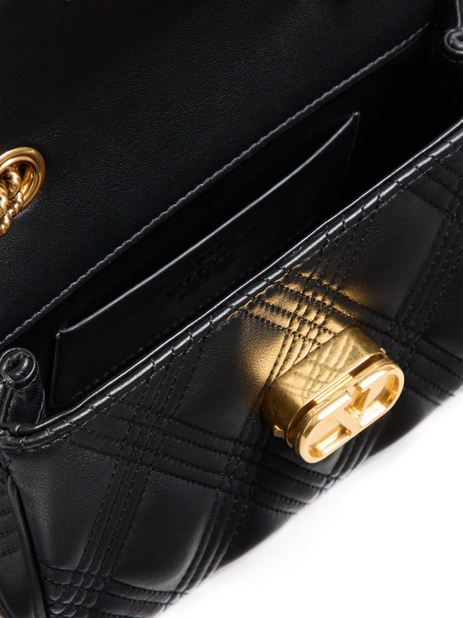 Valentino Garavani Quiltie 67 Small Leather Shoulder Bag - Black