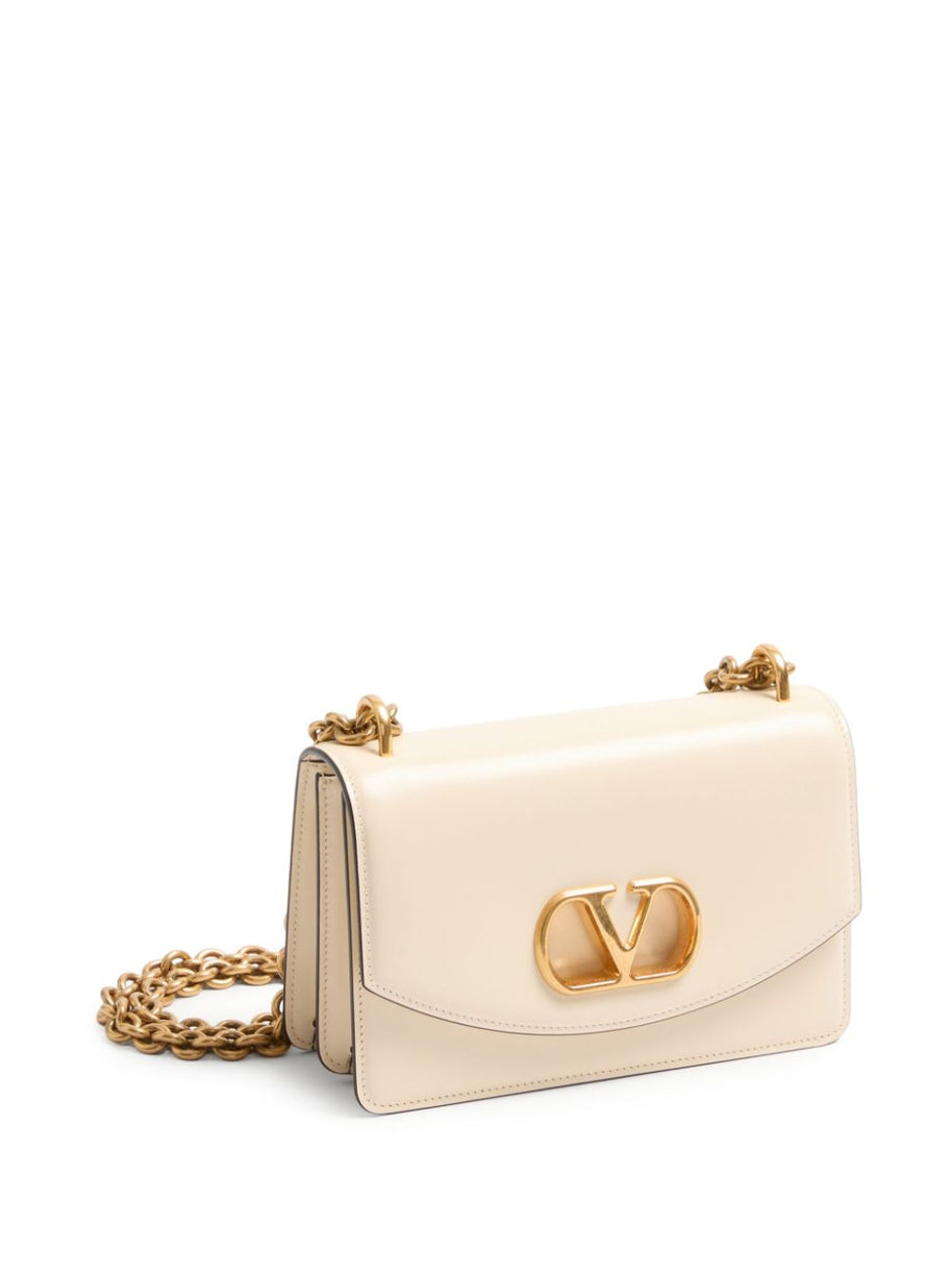Valentino Garavani Vain Small Leather Shoulder Bag - White