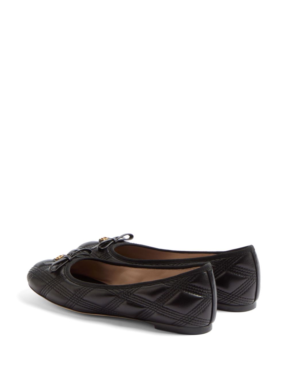 Valentino Garavani Quiltie 67 Leather Ballet Flats - Black