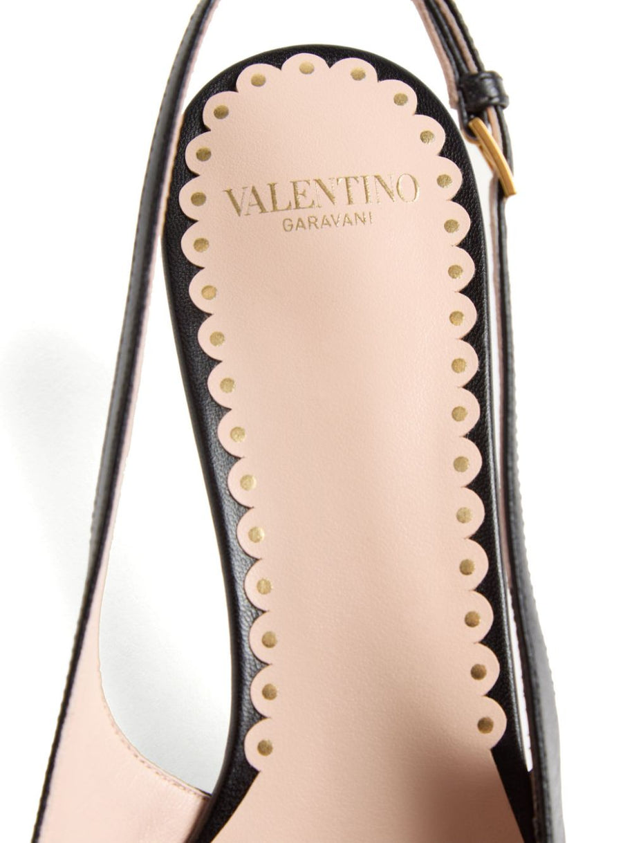 Valentino Garavani Leather Slingback Pumps - Black