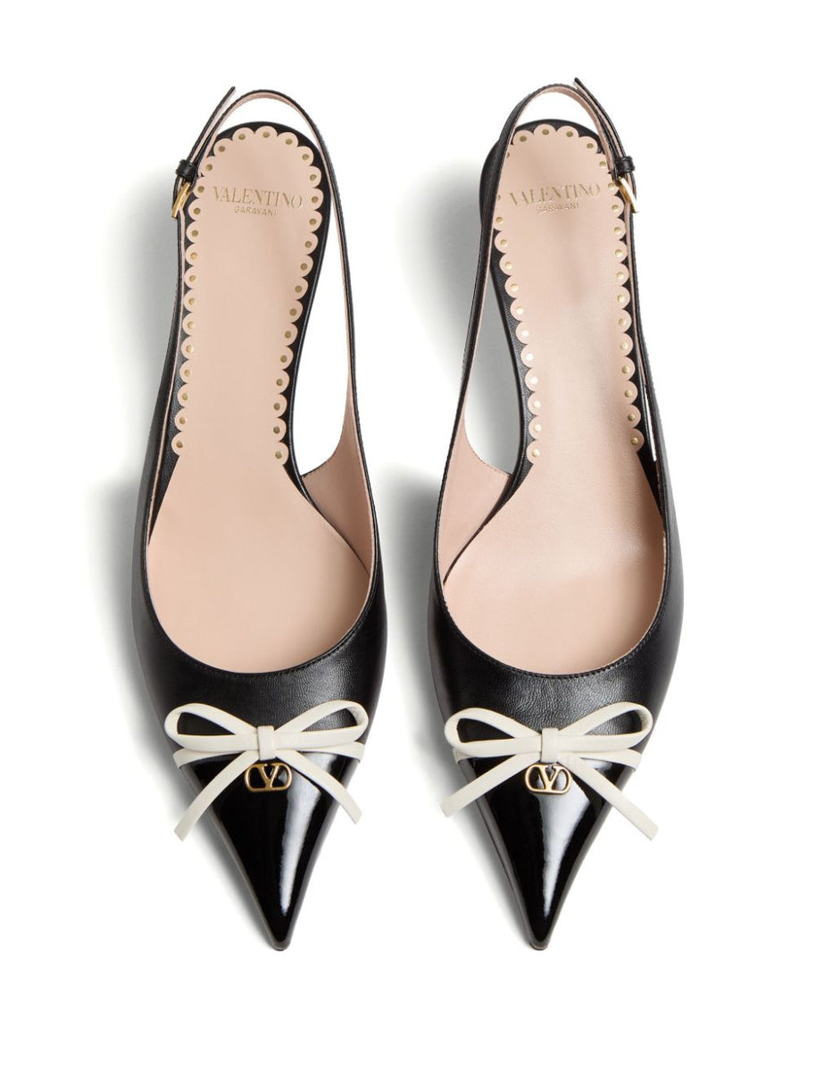 Valentino Garavani Leather Slingback Pumps - Black