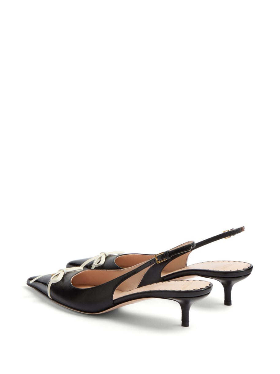 Valentino Garavani Leather Slingback Pumps - Black