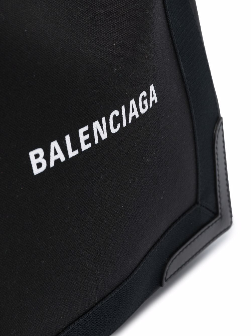 Balenciaga Navy Cabas Small Canvas Tote Bag - Black