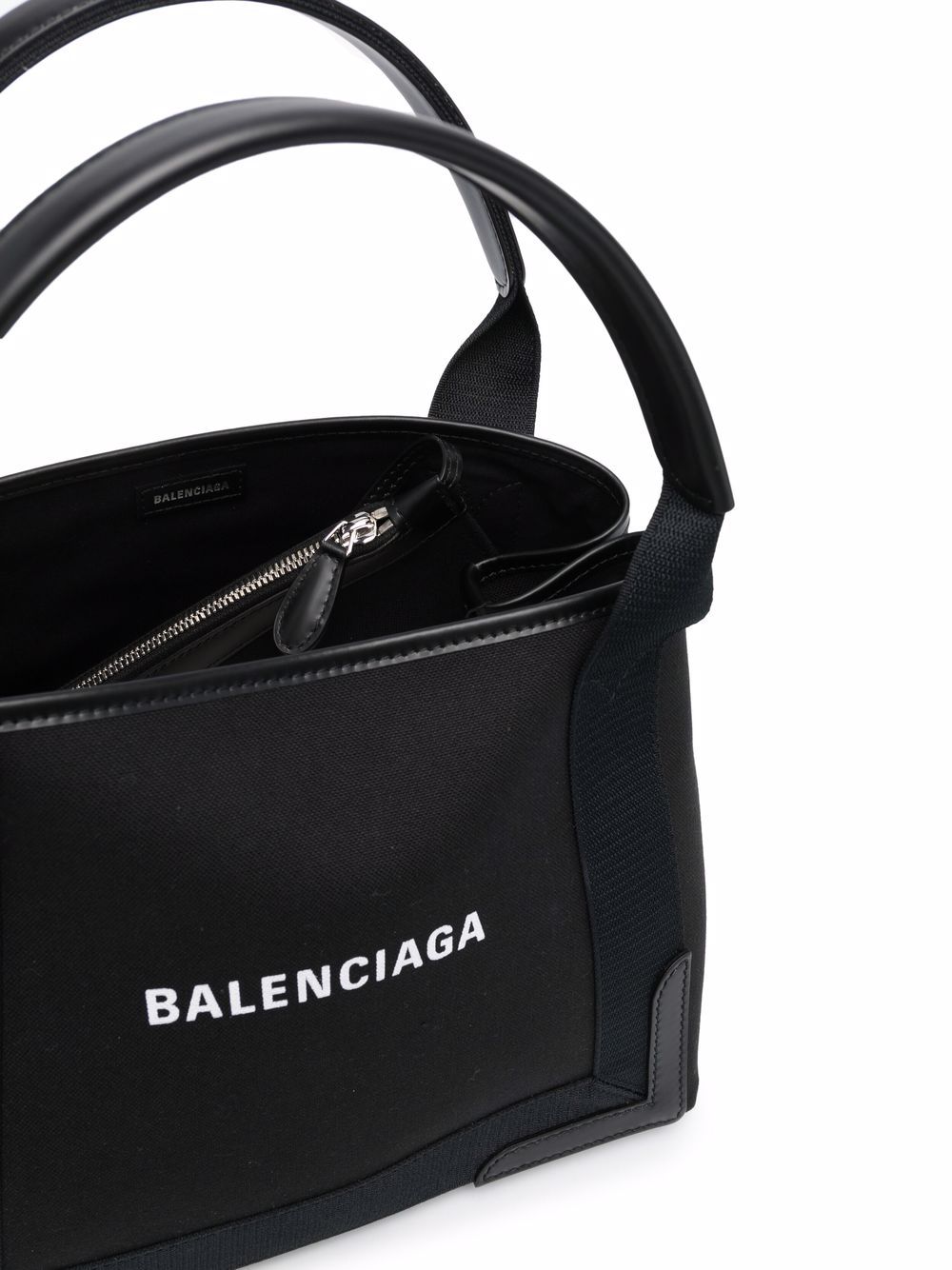 Balenciaga Navy Cabas Small Canvas Tote Bag - Black