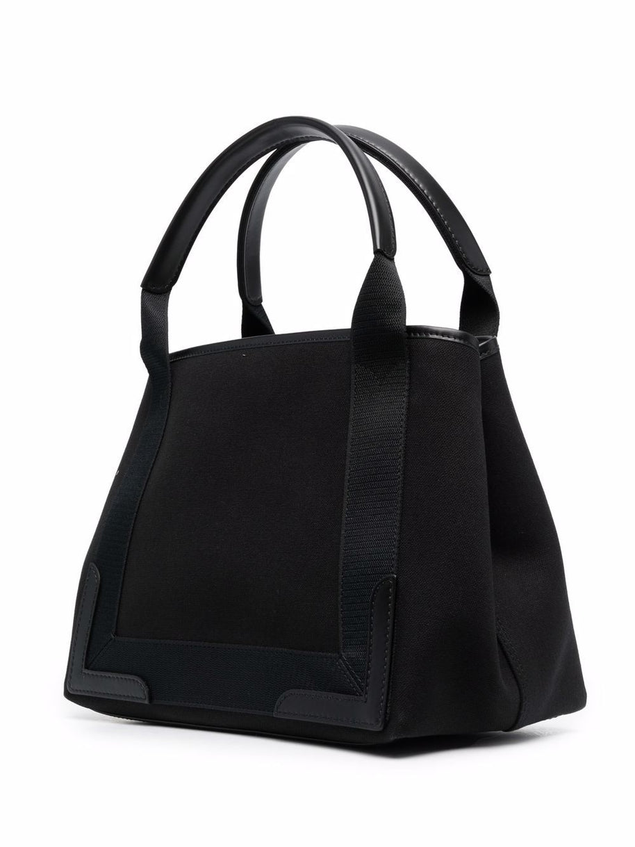 Balenciaga Navy Cabas Small Canvas Tote Bag - Black