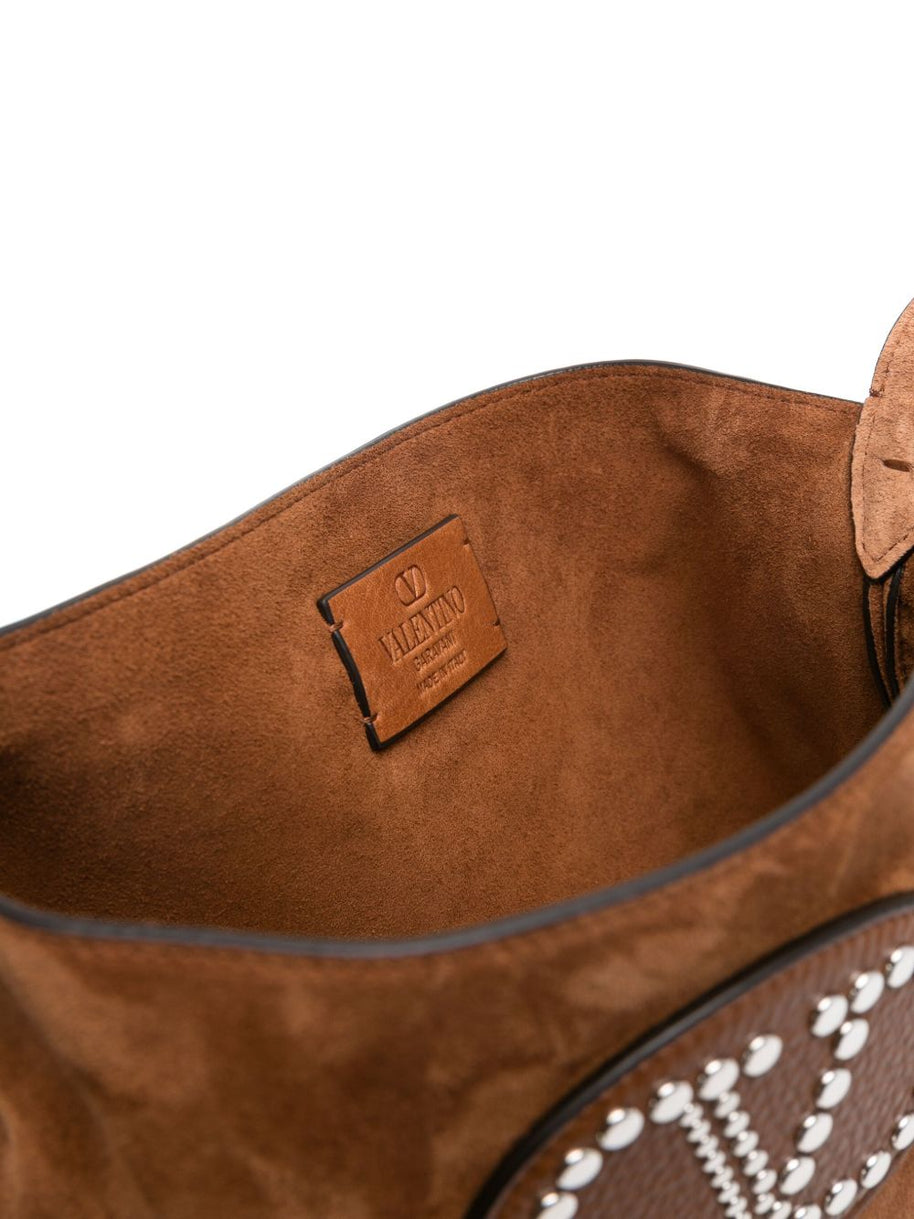Valentino Garavani Nellcote Suede Leather Crossbody Bag - Leather Brown
