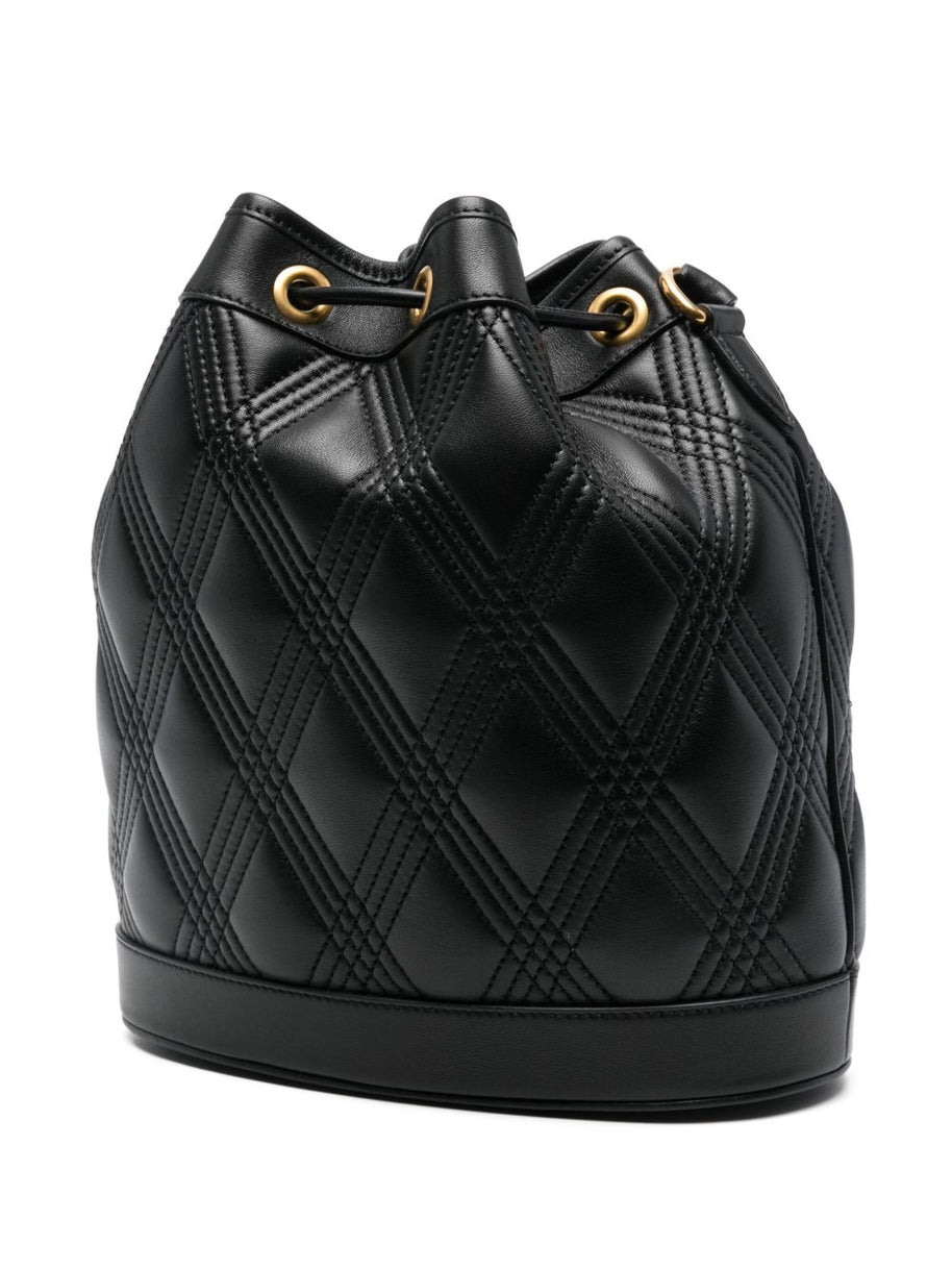 Valentino Garavani Quiltie 67 Leather Bucket Bag - Black