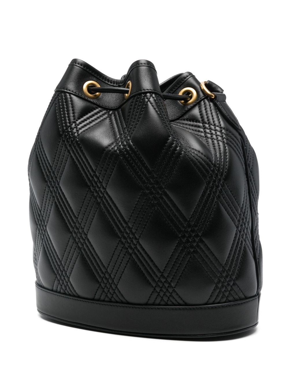 Valentino Garavani Quiltie 67 Leather Bucket Bag - Black
