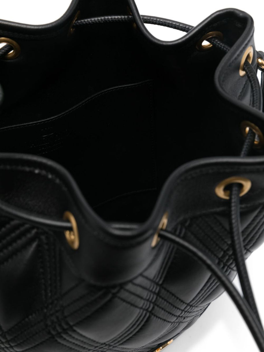 Valentino Garavani Quiltie 67 Leather Bucket Bag - Black
