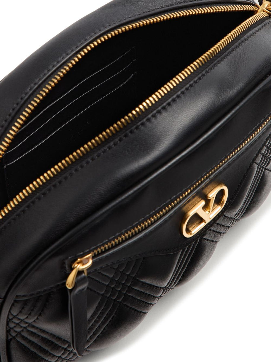 Valentino Garavani Quiltie 67 Leather Camera Bag - Black