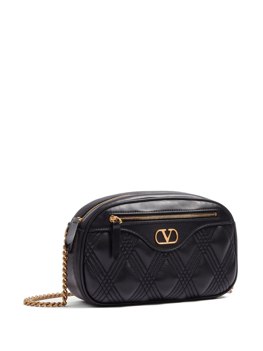 Valentino Garavani Quiltie 67 Leather Camera Bag - Black