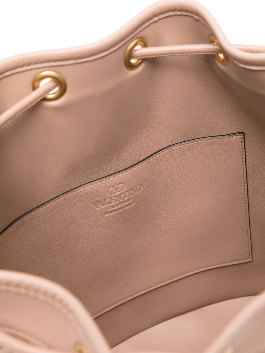 Valentino Garavani Quiltie 67 Leather Bucket Bag - Pink