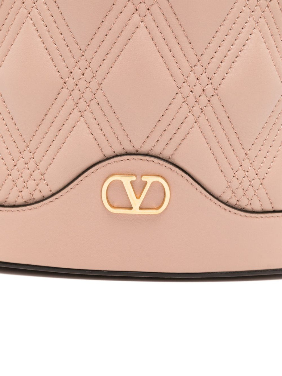 Valentino Garavani Quiltie 67 Leather Bucket Bag - Pink