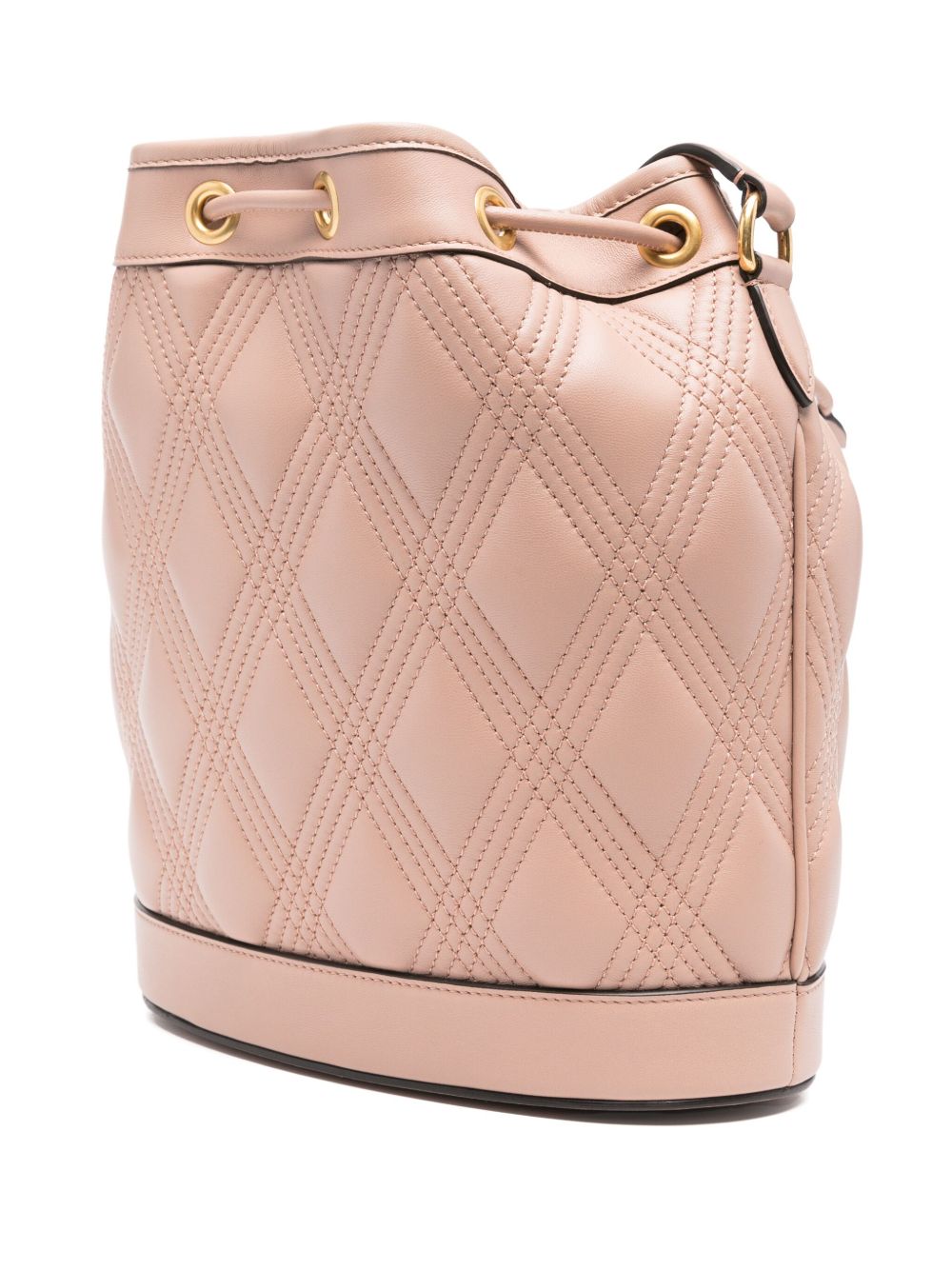 Valentino Garavani Quiltie 67 Leather Bucket Bag - Pink