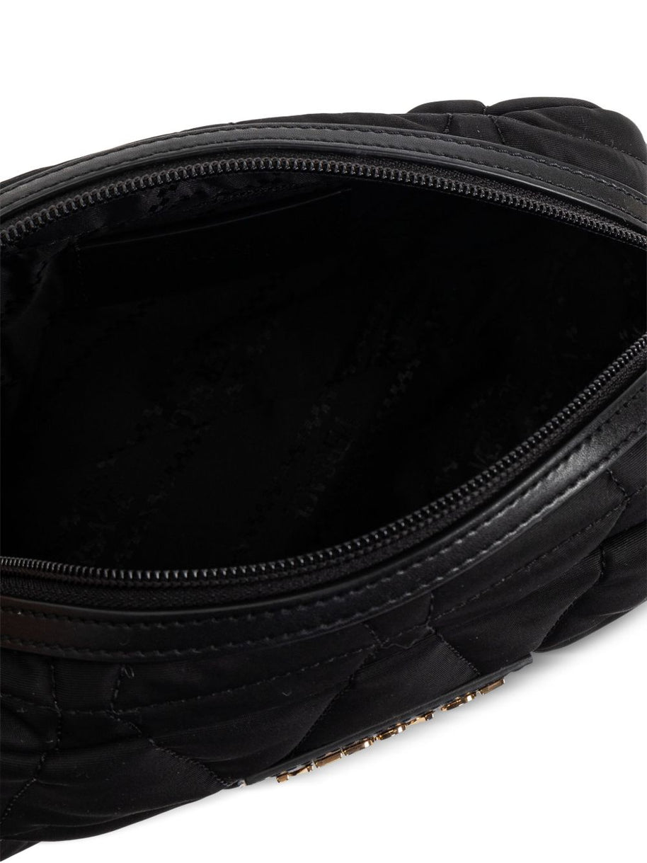 Versace Nylon Quilted Shoulder Bag in Black