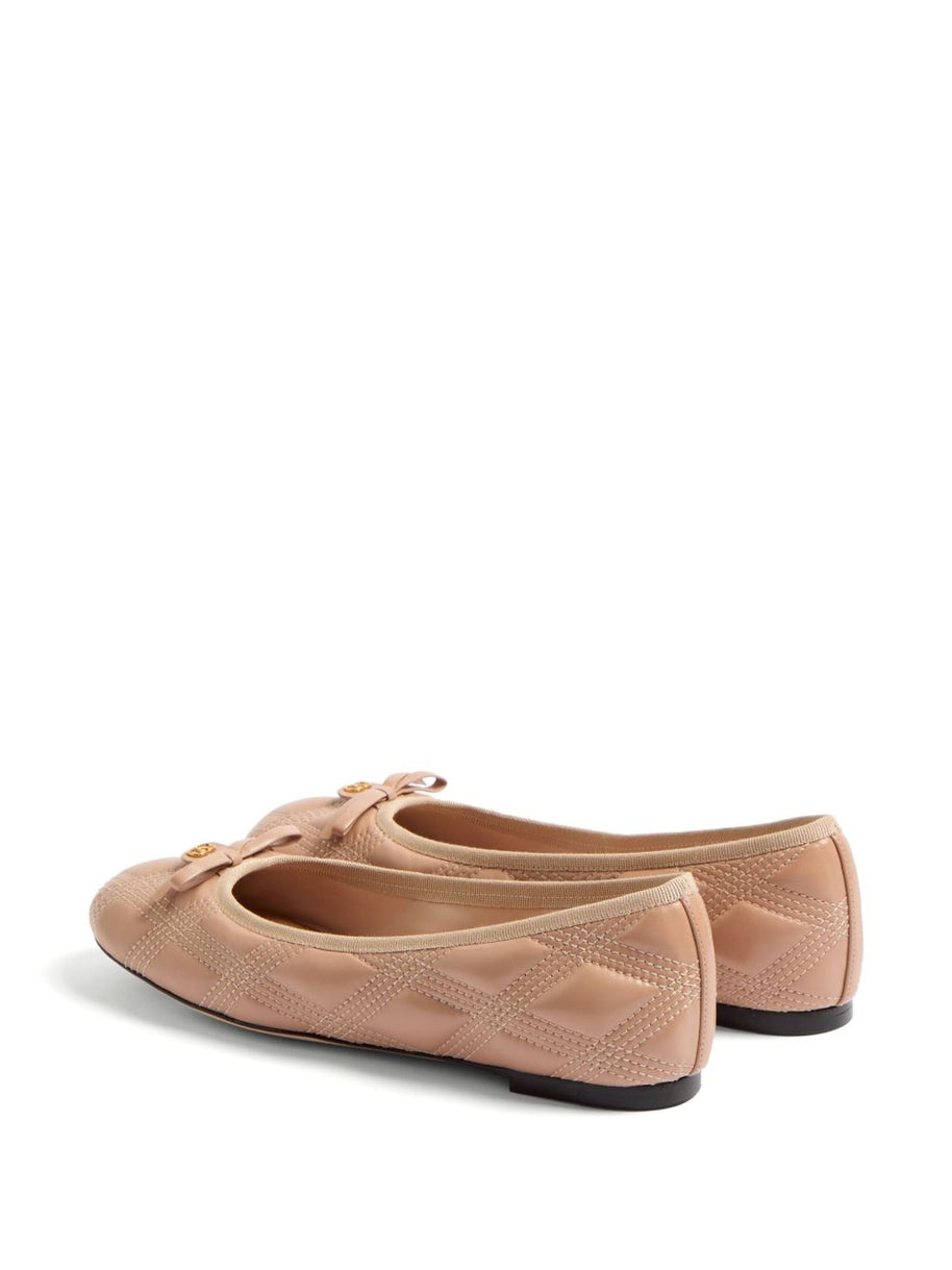 Valentino Garavani Quiltie 67 Leather Ballet Flats - Pink