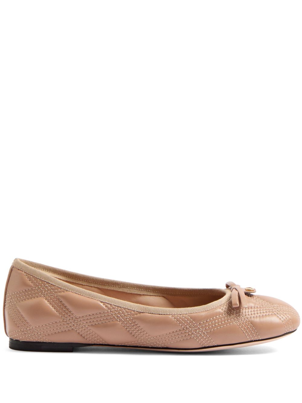 Valentino Garavani Quiltie 67 Leather Ballet Flats - Pink