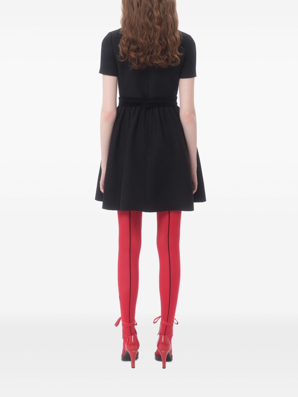 Valentino Fit And Flare Mini Dress In Black