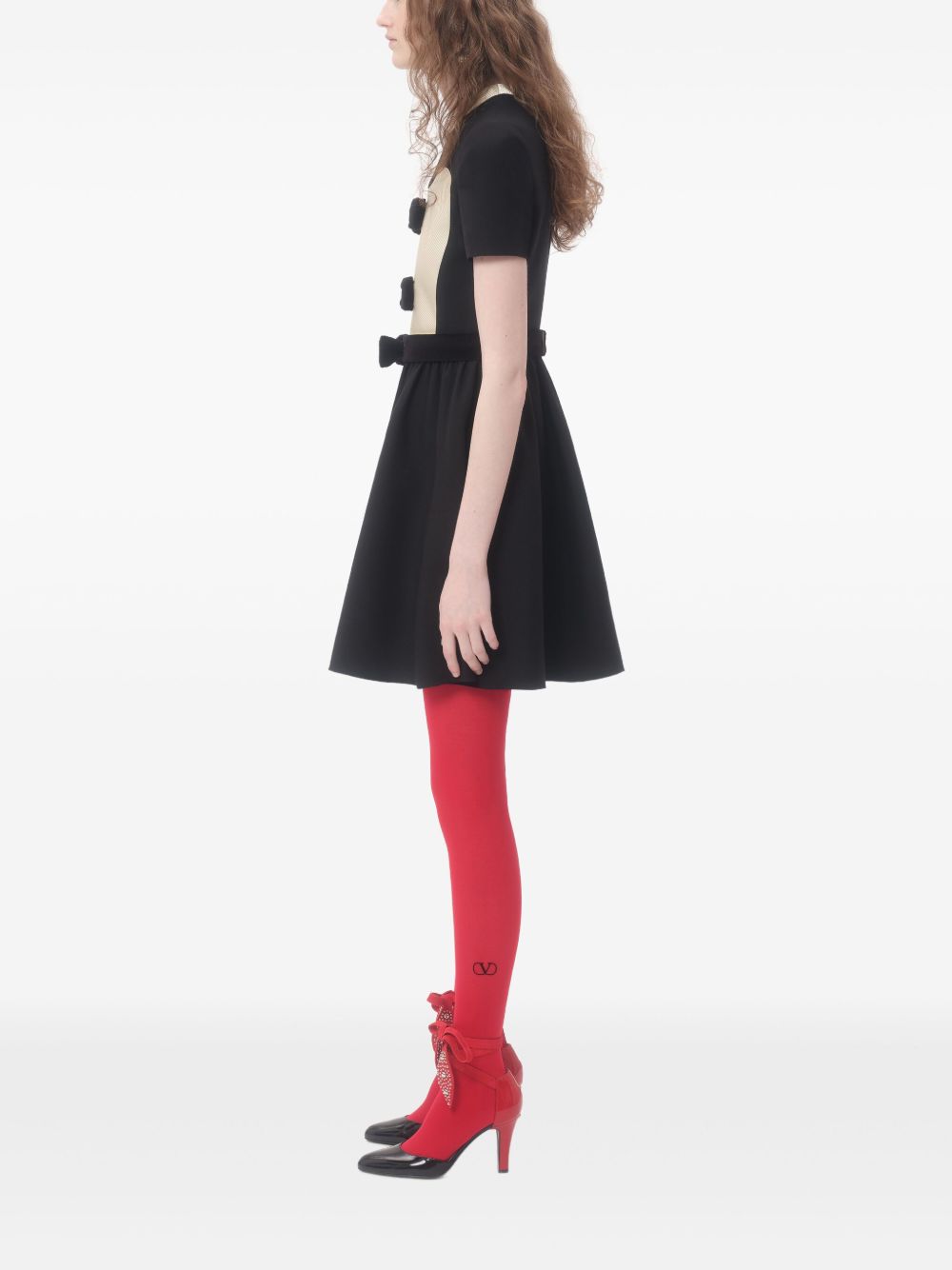 Valentino Fit And Flare Mini Dress In Black