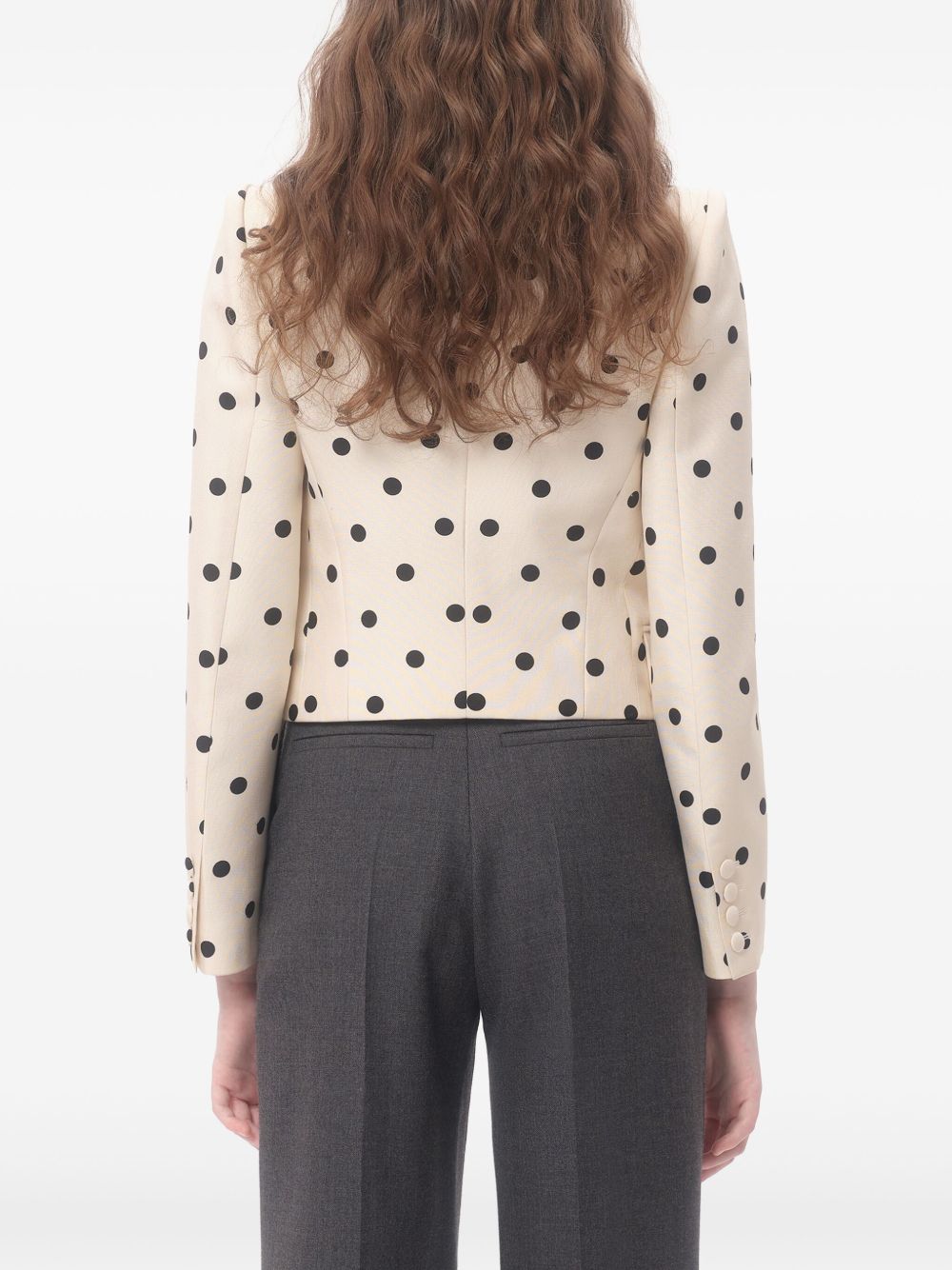Valentino Polka Dot Silk Jacket In Beige