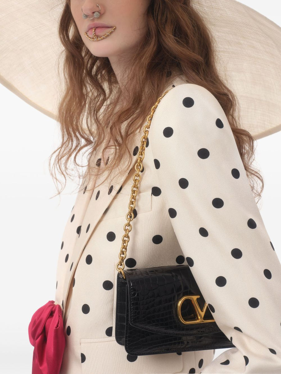 Valentino Polka Dot Silk Jacket In Beige