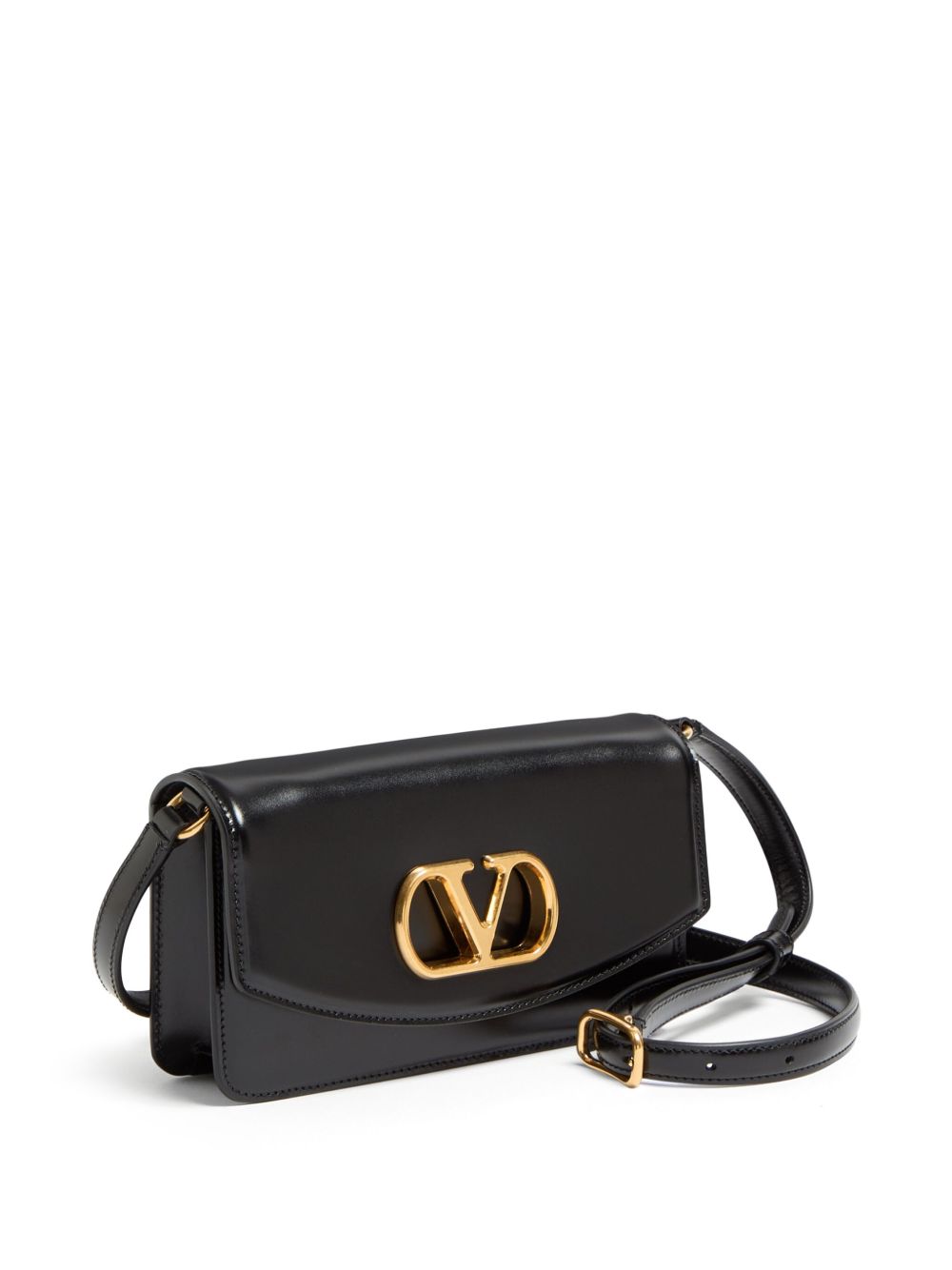 Valentino Garavani Vain Small Leather Shoulder Bag - Black