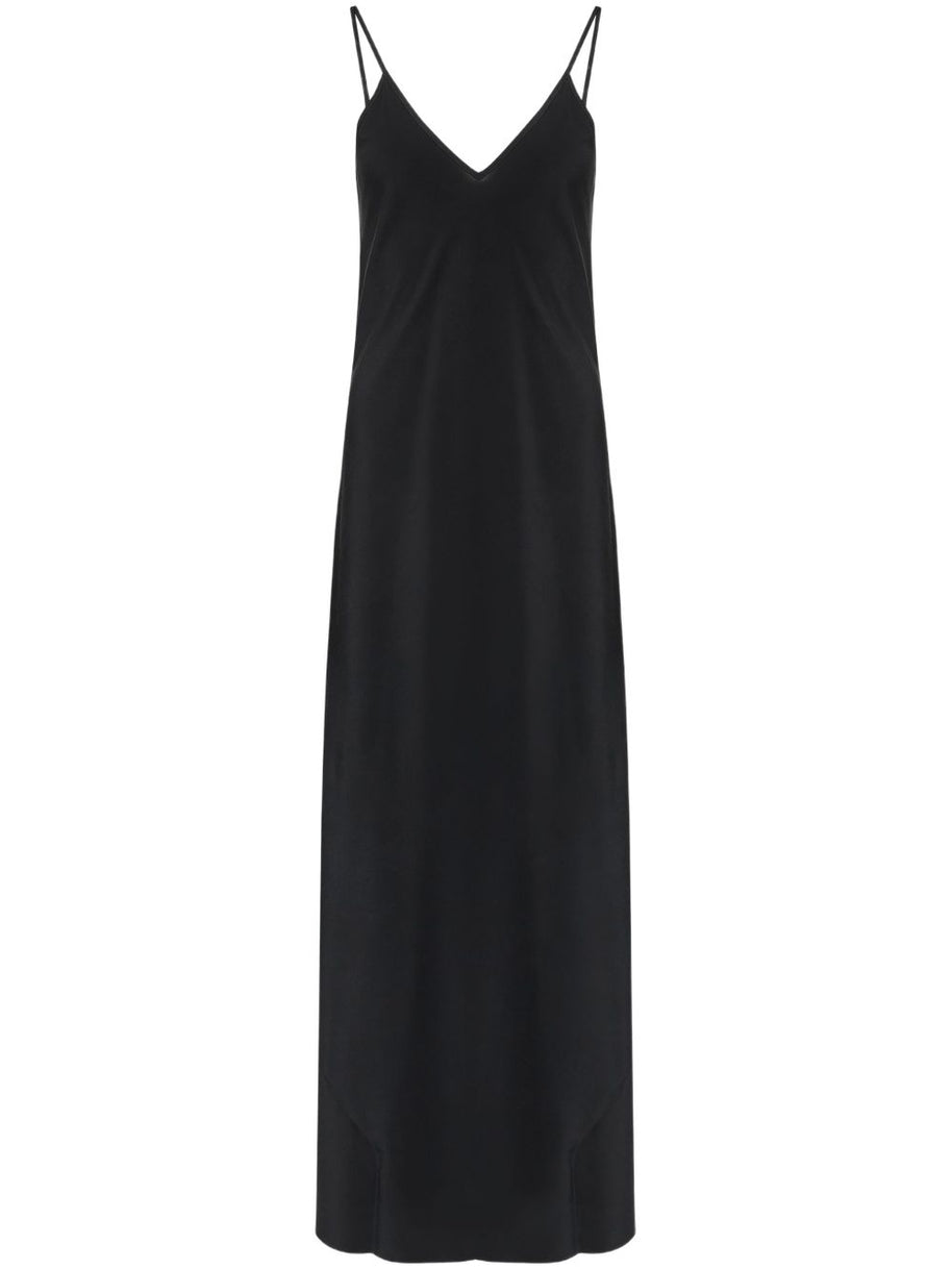 MM6 Maison Margiela Long Silk Dress - Black