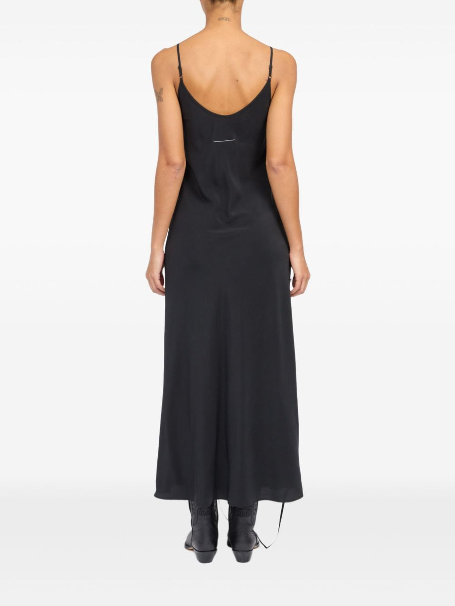 MM6 Maison Margiela Long Silk Dress - Black