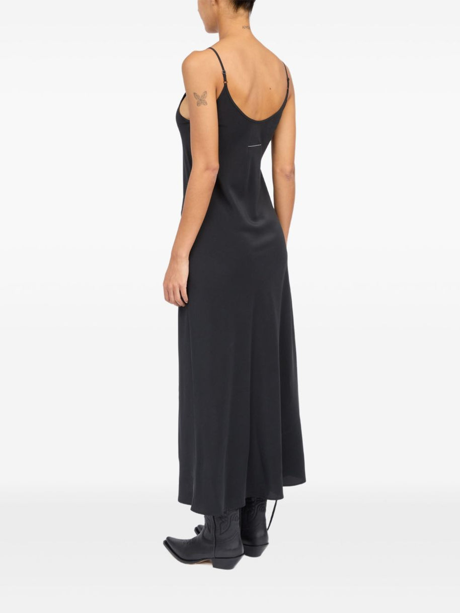 MM6 Maison Margiela Long Silk Dress - Black