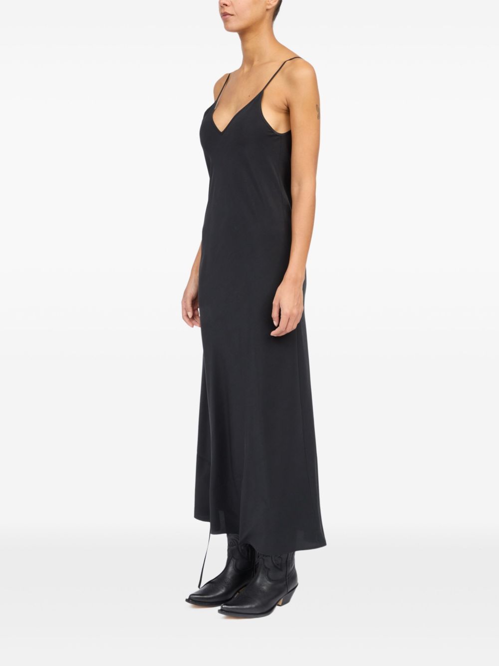 MM6 Maison Margiela Long Silk Dress - Black