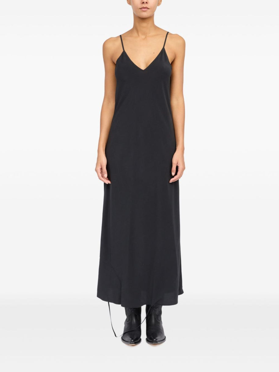 MM6 Maison Margiela Long Silk Dress - Black