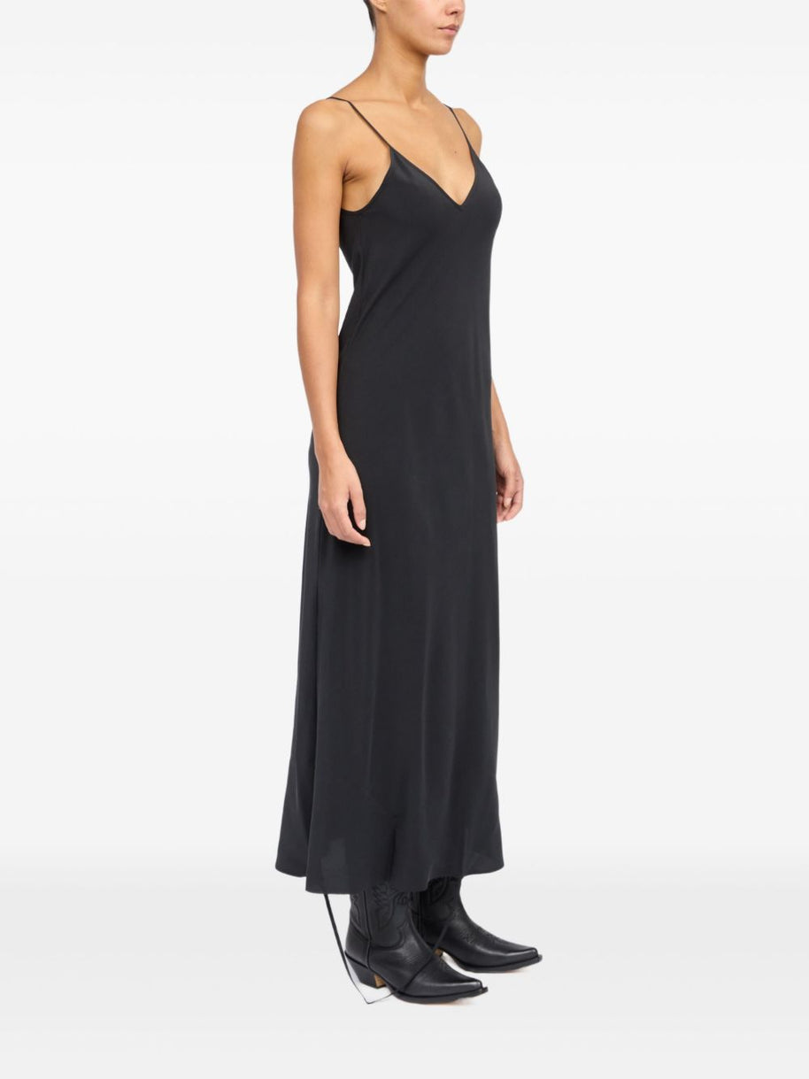 MM6 Maison Margiela Long Silk Dress - Black
