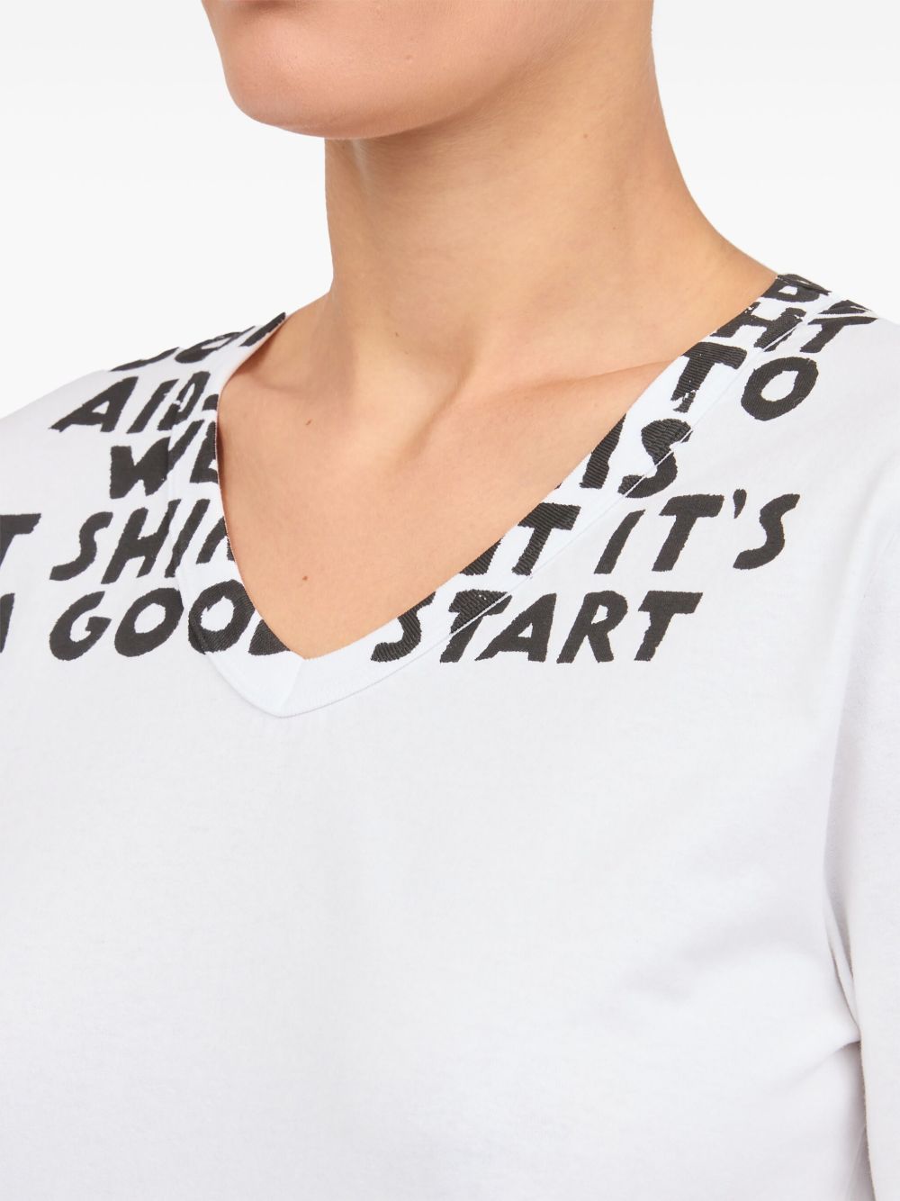 MM6 Maison Margiela Printed Cotton T-shirt - White