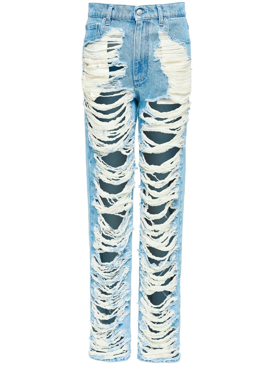 MM6 Maison Margiela Denim Cotton Jeans - Clear Blue