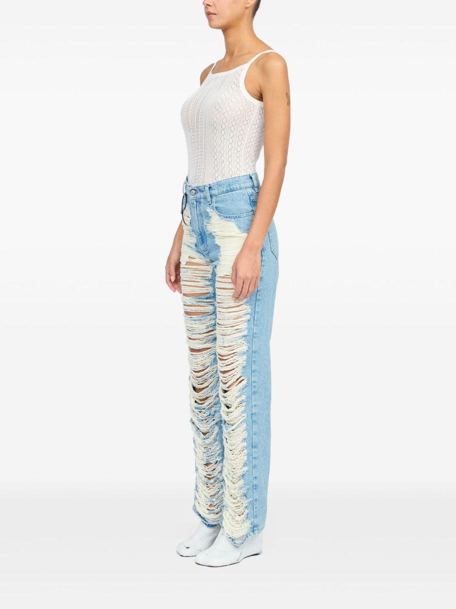 MM6 Maison Margiela Denim Cotton Jeans - Clear Blue