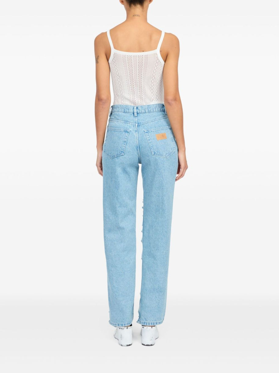 MM6 Maison Margiela Denim Cotton Jeans - Clear Blue