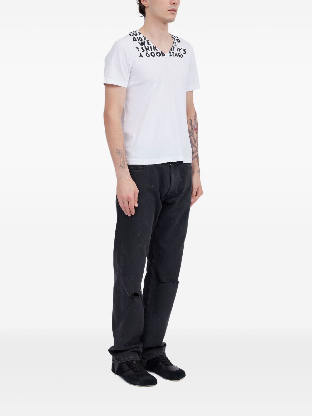 MM6 Maison Margiela Printed Cotton T-shirt - White