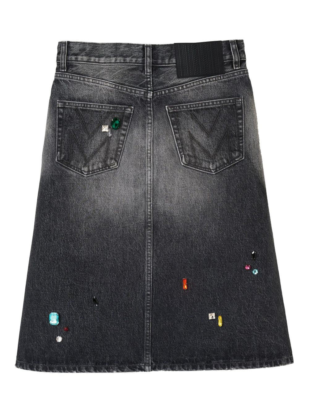 Marc Jacobs Embellished Denim Midi Skirt In Black