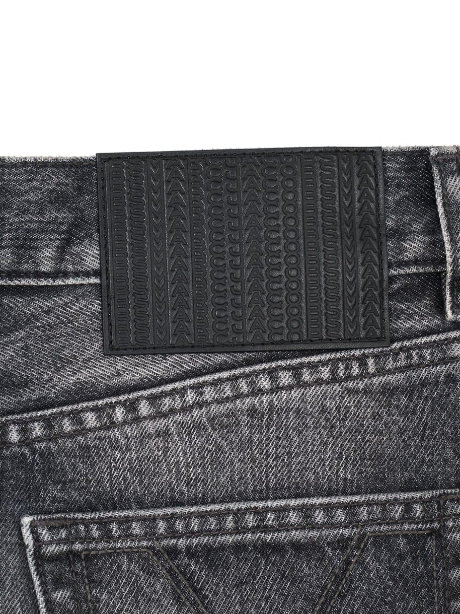 Marc Jacobs Embellished Denim Midi Skirt In Black