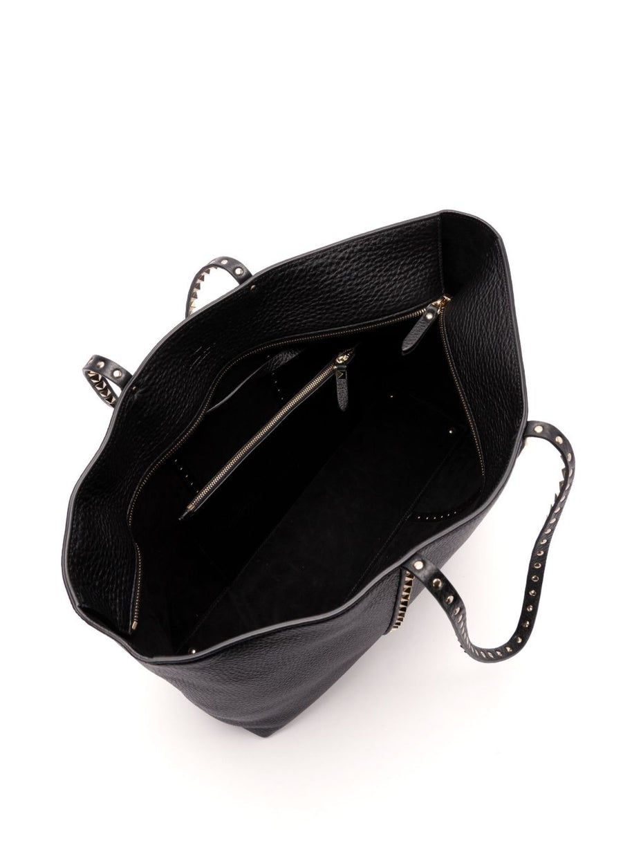 Valentino Garavani Rockstud Leather Medium Tote - Black
