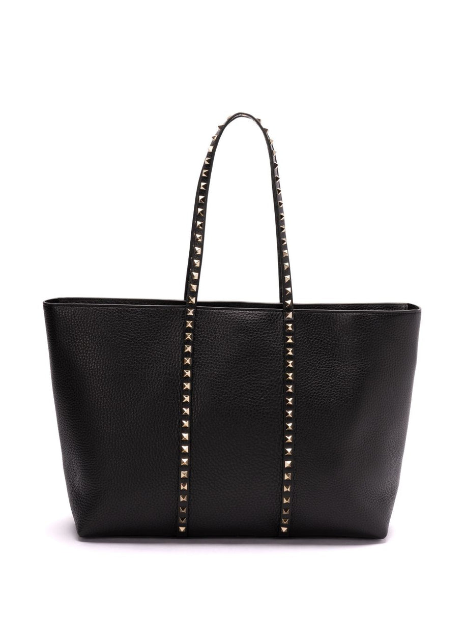 Valentino Garavani Rockstud Leather Medium Tote - Black