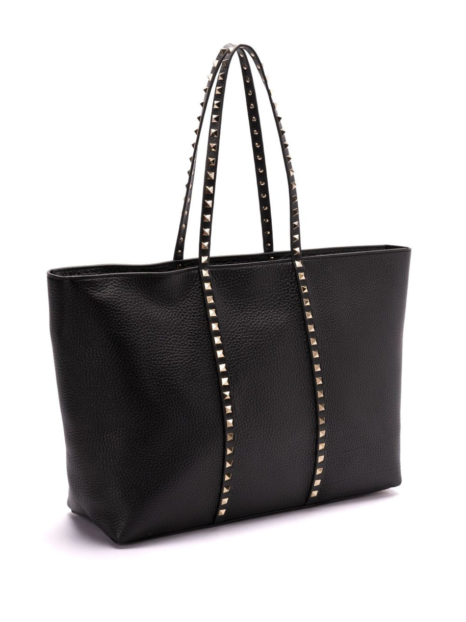 Valentino Garavani Rockstud Leather Medium Tote - Black