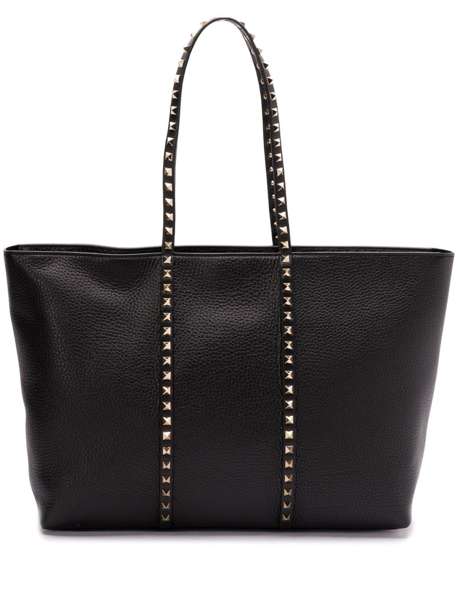 Valentino Garavani Rockstud Leather Medium Tote - Black