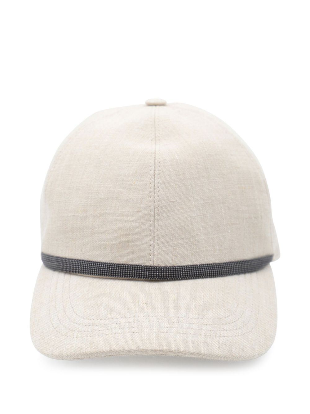 Brunello Cucinelli Cotton and Linen Blend Baseball Cap in Beige