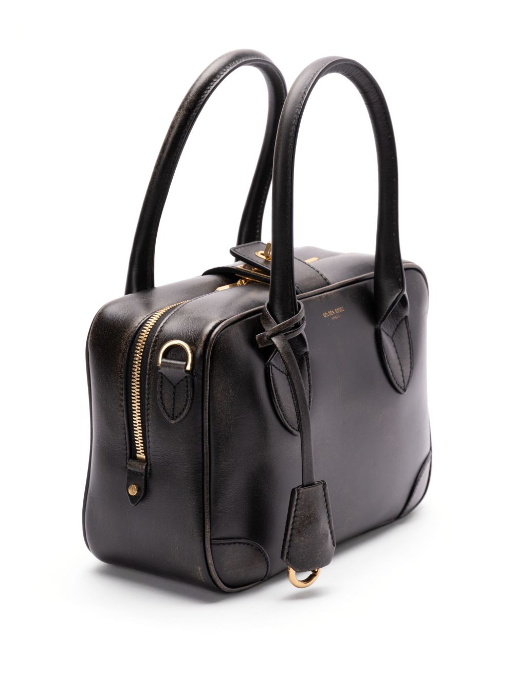 Golden Goose Vita Bag In Smooth Black Leather And Gold Details